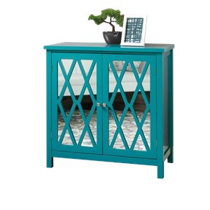 sauder harbor view accent chest in caribbean blue