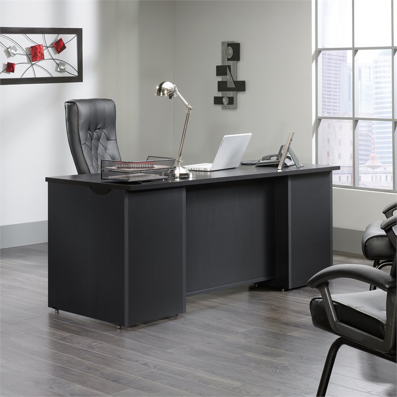 Sauder Via Engineered Wood Executive Desk In Bourbon Oak 419587 Sauder Via Engineered Wood Executive, Sauder Office Furniture Via Collection