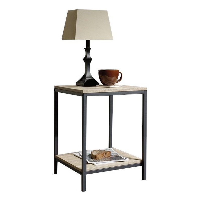 Sauder North Avenue Narrow Metal Frame Console Table In Charter Oak 