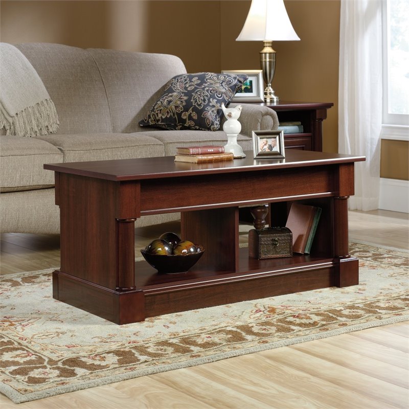 Sauder Palladia Wood Lift-Top Coffee Table with Open Shelf Space