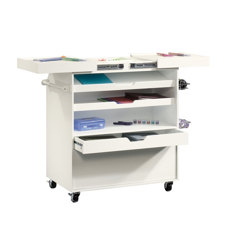 Sauder Select Craft Cart in Soft White