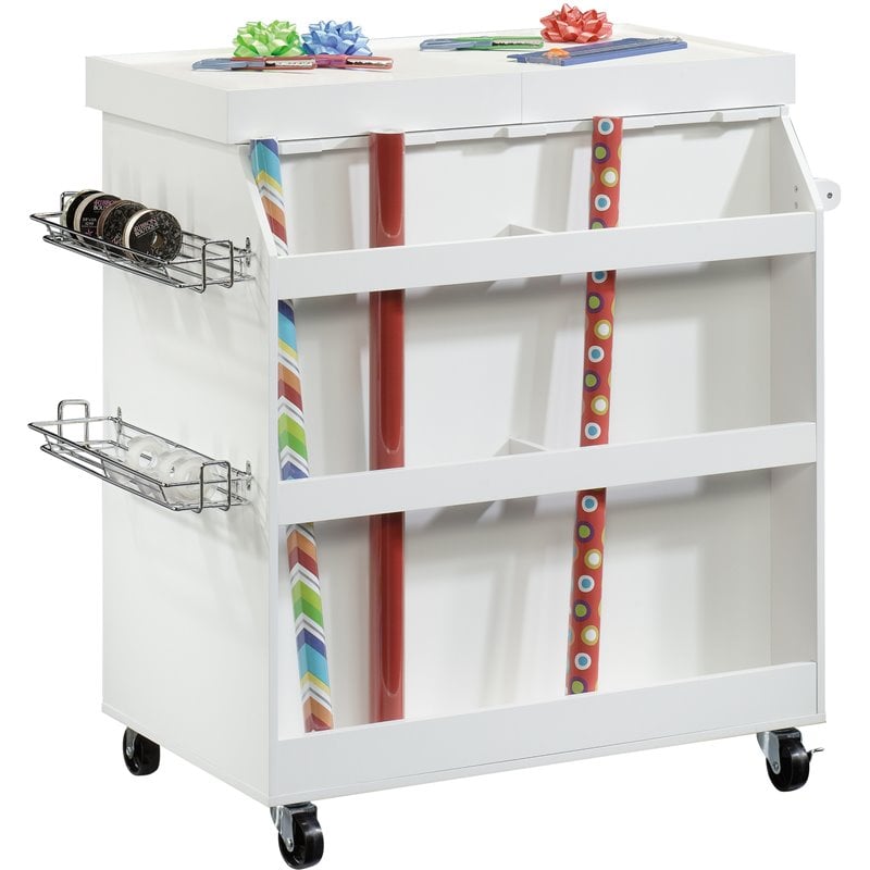 Sauder Select Craft Cart in Soft White