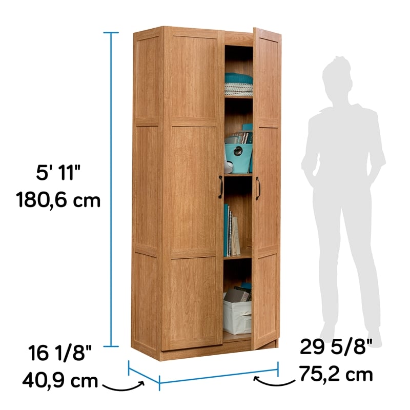 Sauder Select Engineered Wood Storage Cabinet in Highland Oak