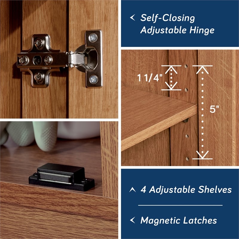 Sauder Select Engineered Wood Storage Cabinet in Highland Oak