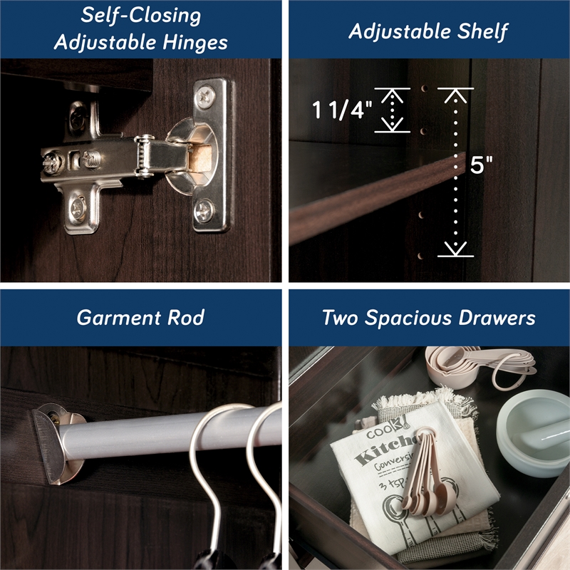 Sauder Select Engineered Wood Storage Cabinet in Cinnamon Cherry