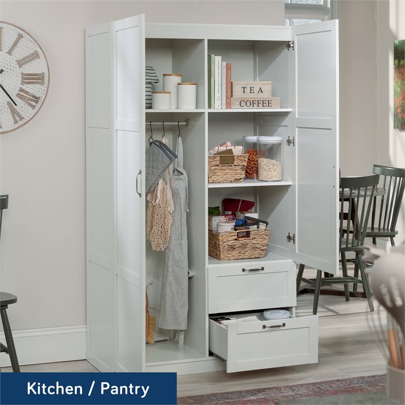 Sauder Select Engineered Wood Wardrobe Armoire in White Finish