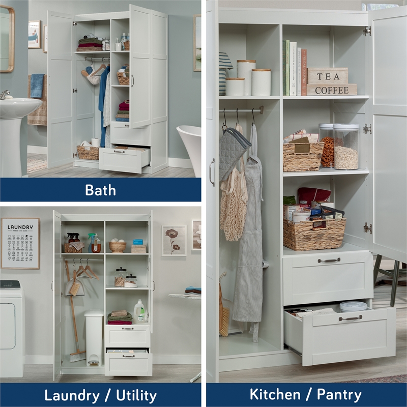 Sauder Select Engineered Wood Wardrobe Armoire in White Finish