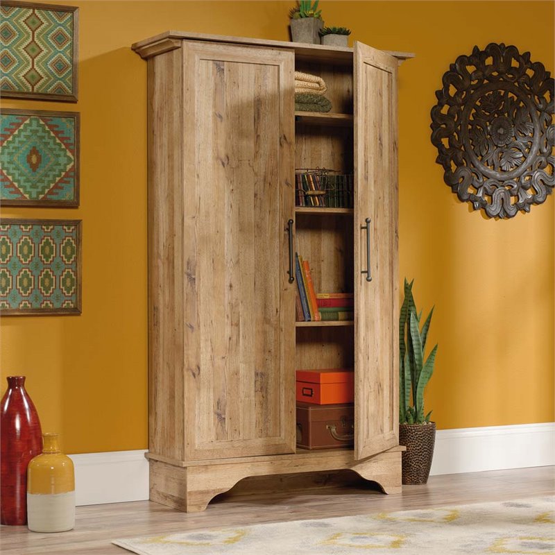 Sauder Viabella Storage Cabinet In Antigua Chestnut 420757