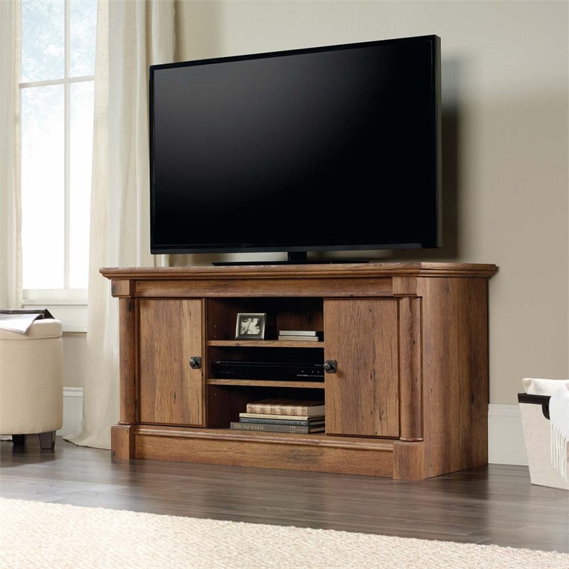 Sauder Palladia Panel Tv Stand Vintage Oak 420605 Sauder Palladia Panel Tv Stand Vintage Oak