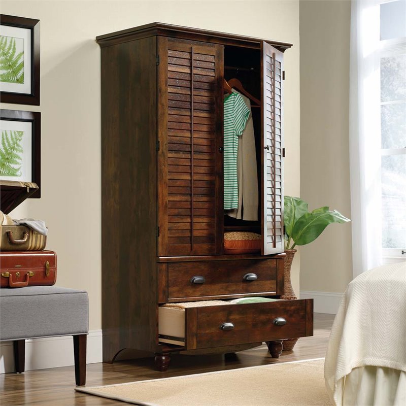 Sauder Harbor View Armoire In Curado Cherry 420468 Sauder Harbor View Armoire In Curado Cherry