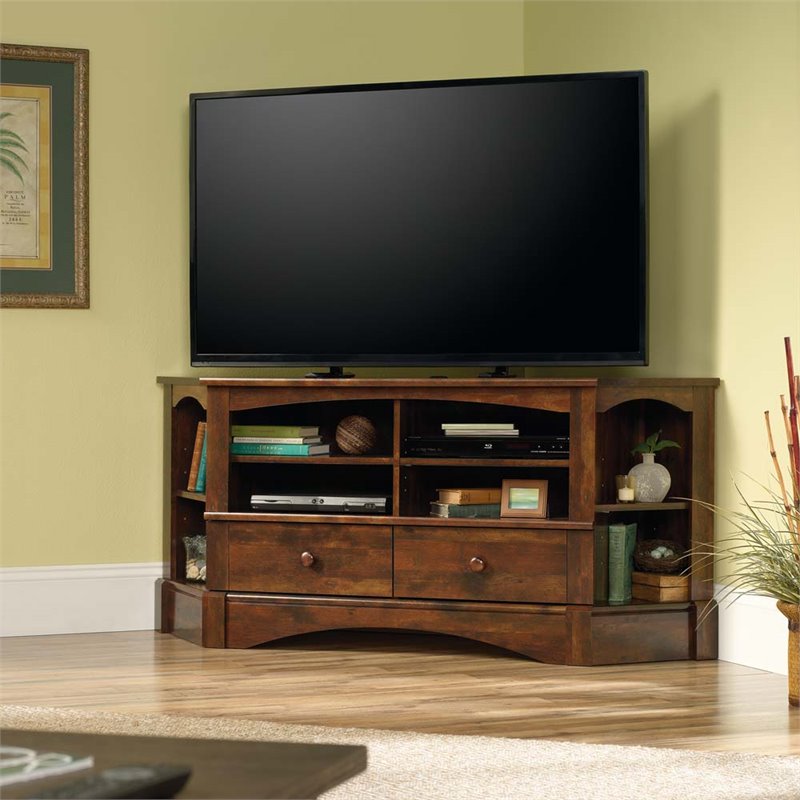 Sauder Harbor View Corner Tv Stand In Curado Cherry 420471