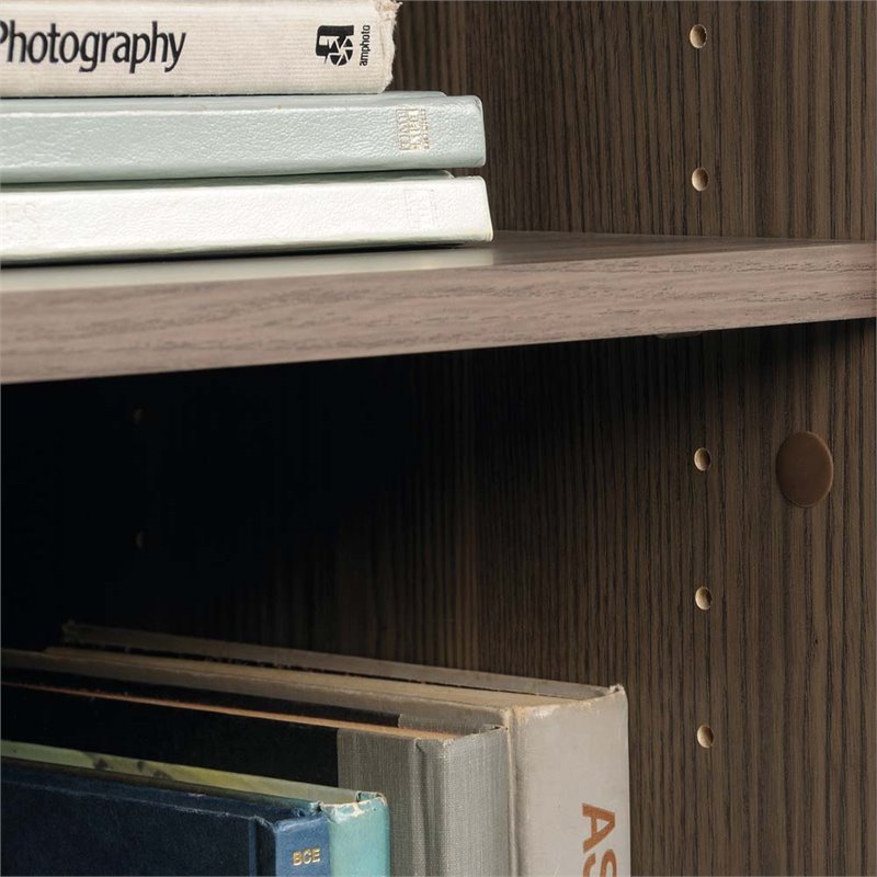 Sauder Shoal Creek 3 Shelf 2 Door Bookcase in Diamond Ash ...