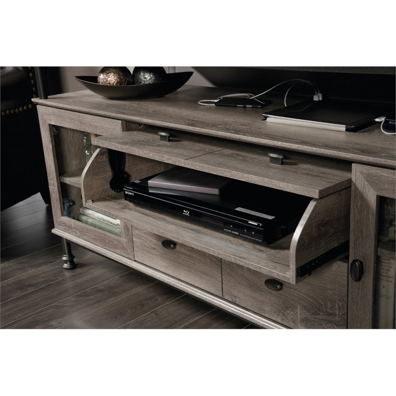 For TV's up to 60 Northern Oak Finish Sauder Canal Street Entertainment Credenza 