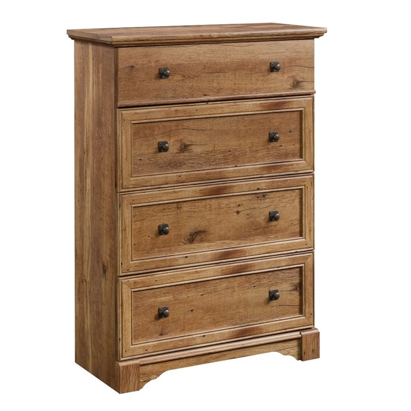 Sauder Palladia Contemporary Wood 4-Drawer Bedroom Chest in Vintage Oak ...