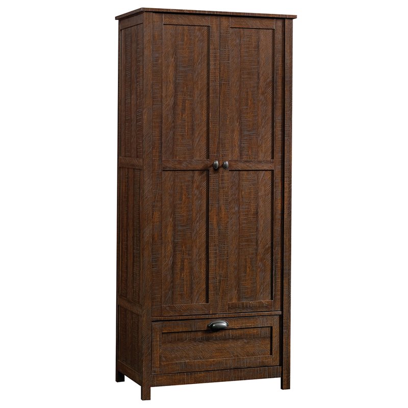 Sauder 31 Storage Cabinet In Rustic Walnut 419869