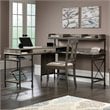 Sauder Canal Street Wood and Metal L-Shape Computer Desk in Northern Oak