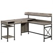 Sauder Canal Street Wood and Metal L-Shape Computer Desk in Northern Oak