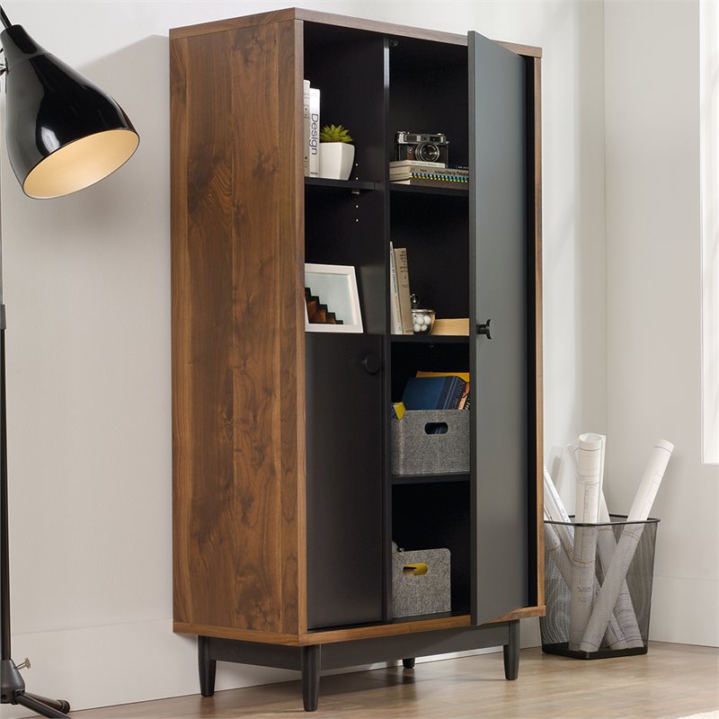 Sauder Harvey Park 32 Storage Cabinet In Grand Walnut