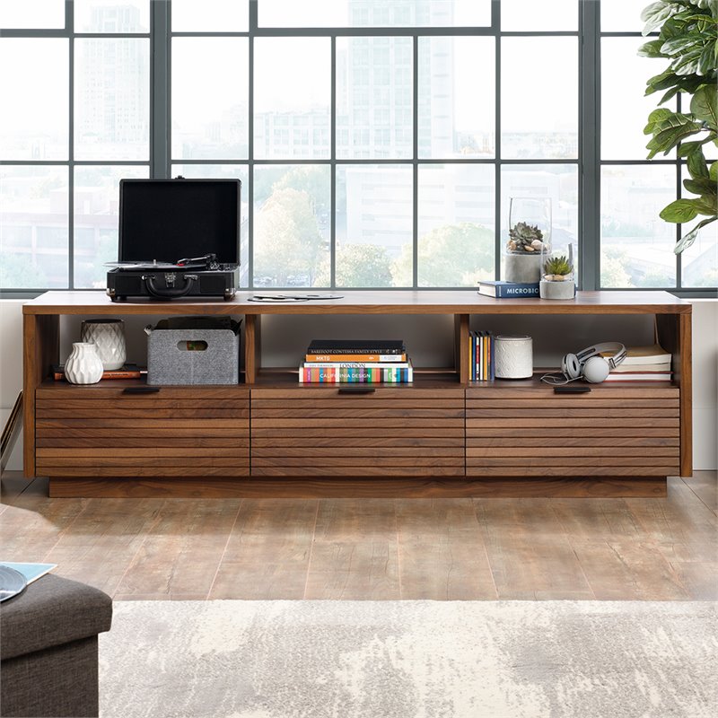 Sauder Harvey Park Engineered Wood TV Stand in Grand Walnut