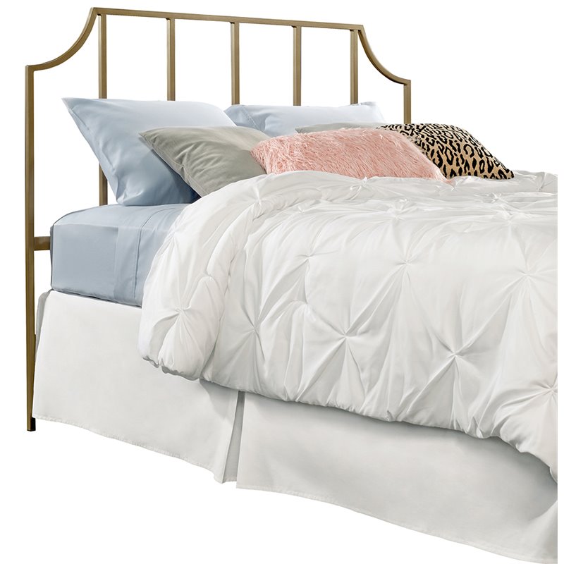 Sauder International Lux Queen Metal Spindle Headboard in Satin Gold