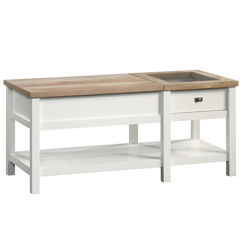 Sauder Cottage Road Lift Top Coffee Table In Soft White 421463 Sauder Cottage Road Lift Top Coffee Table In Soft White