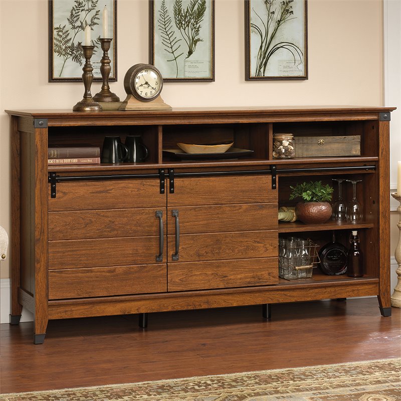 Sauder Carson Forge 63 Tv Stand In Washington Cherry