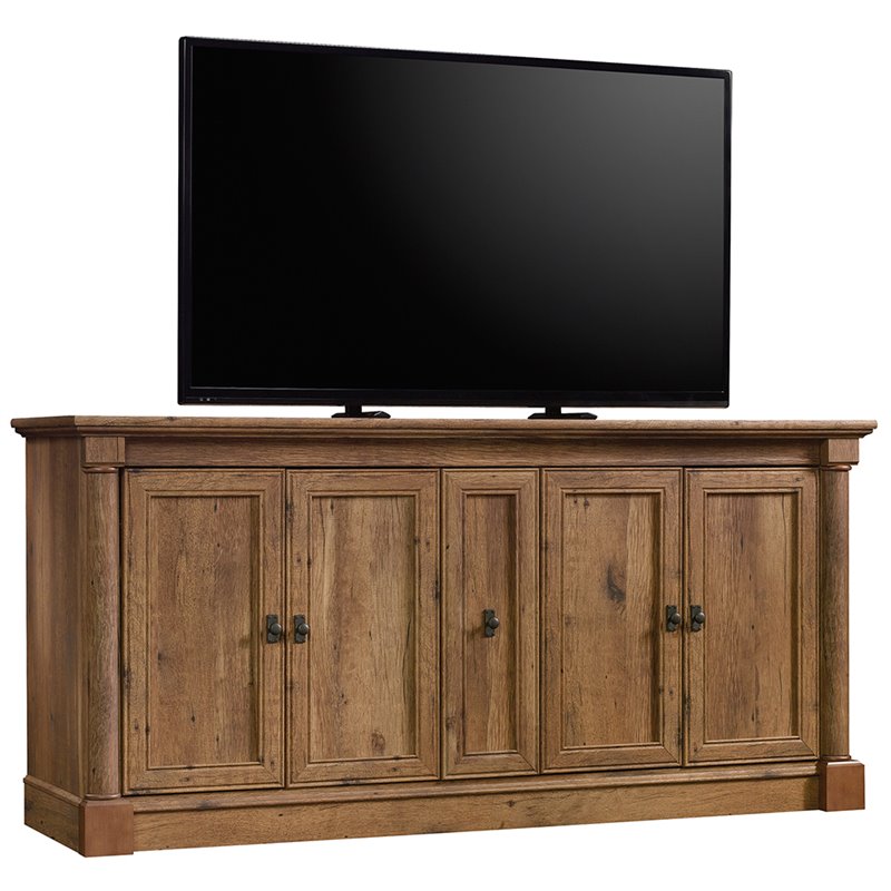 Sauder Palladia 70" TV Stand in Vintage Oak Cymax Business