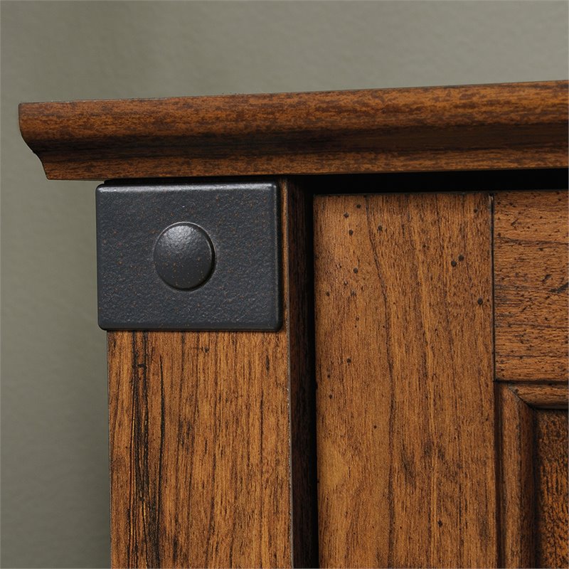 Sauder Carson Forge Engineered Wood Computer Desk in Washington Cherry