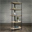 Sauder North Avenue Metal and Engineered Wood 4-Shelf Bookcase in Charter Oak