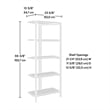 Sauder North Avenue Metal and Engineered Wood 4-Shelf Bookcase in Charter Oak