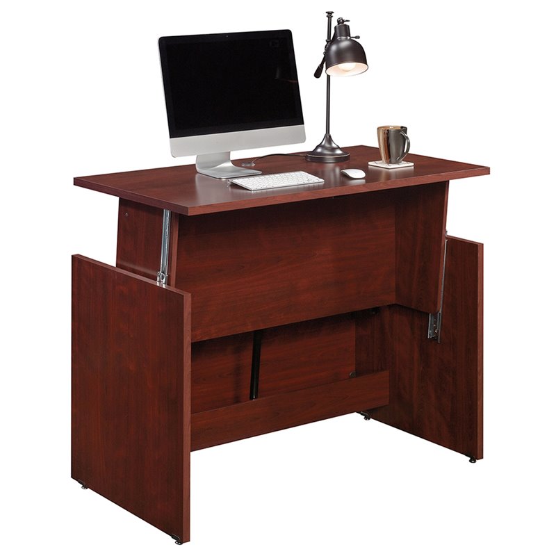Sauder Heritage Hill Sit And Stand Desk In Classic Cherry 422357