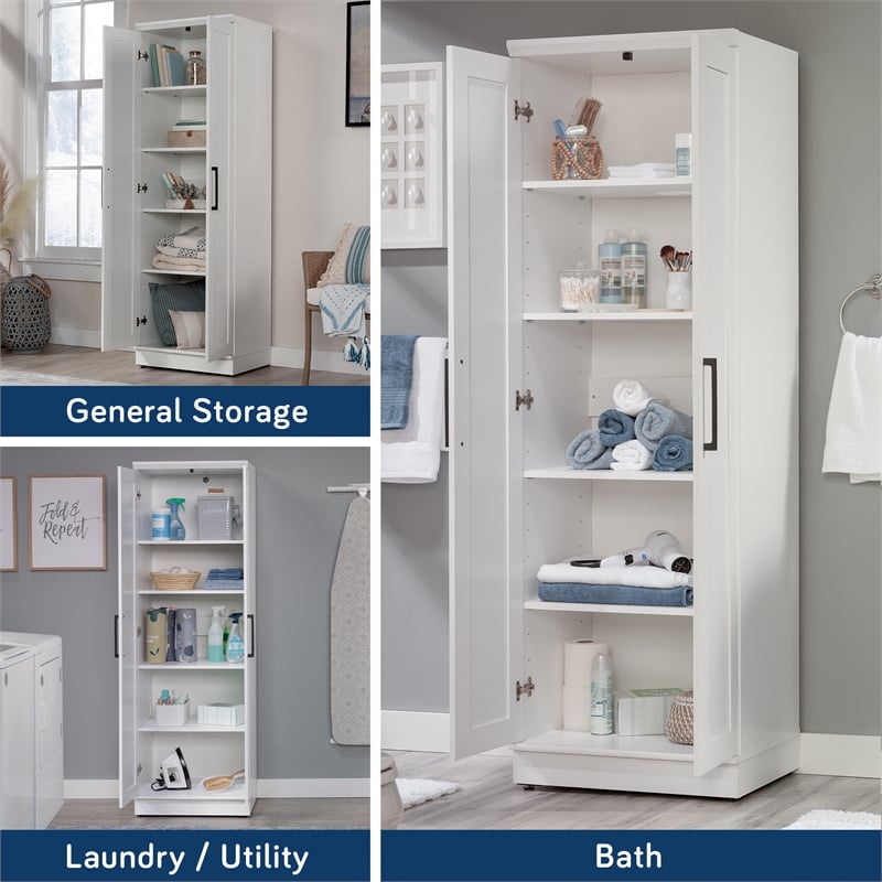 Sauder Homeplus Engineered Wood Storage Cabinet in White Finish