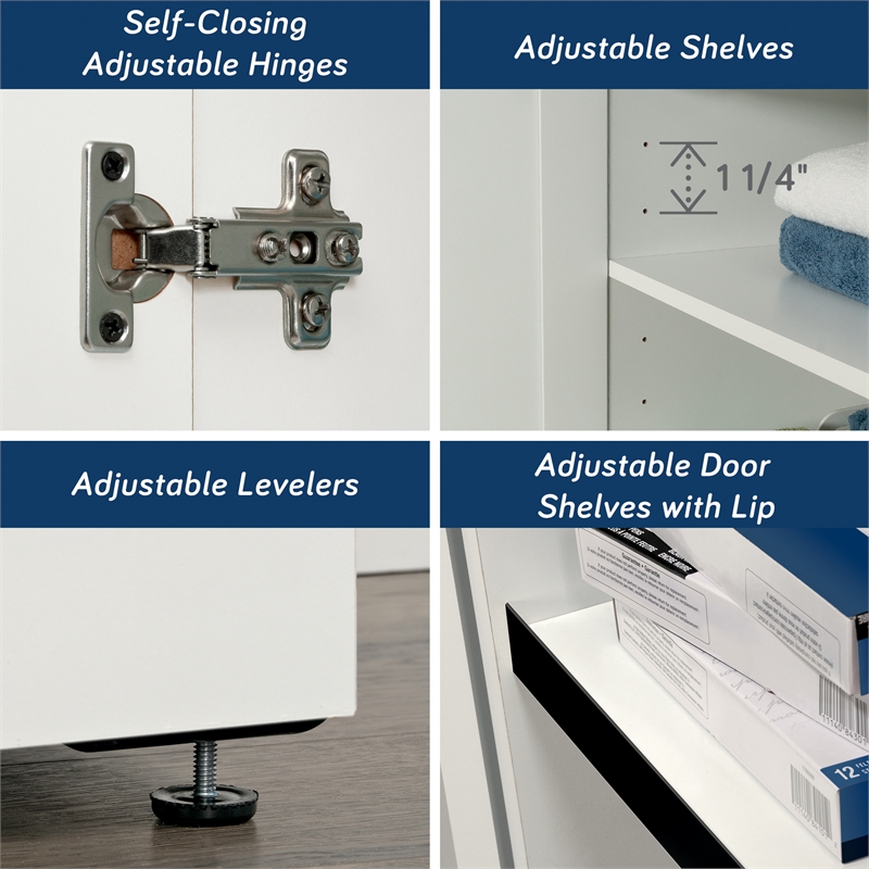 Sauder Homeplus 2-Door Engineered Wood Storage Cabinet in Soft White