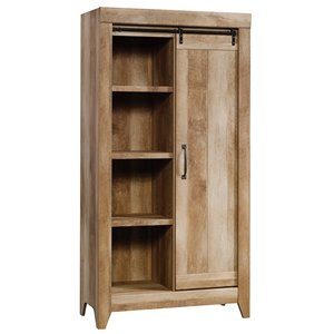 sauder adept 6 shelf storage cabinet in craftsman oak