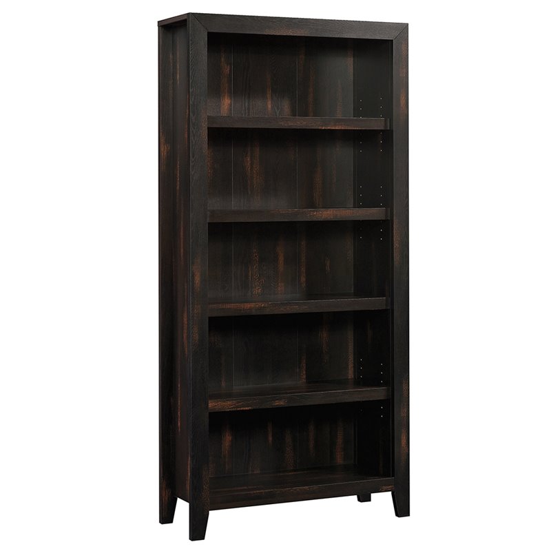 Sauder Dakota Pass Engineered Wood 5Shelf Bookcase in Char Pine/Brown