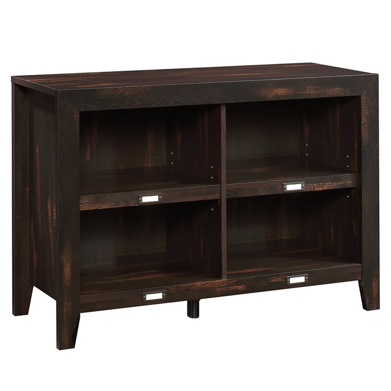 Sauder Dakota P 4 Cubby Console Table In Char Pine 422596 Sauder Dakota P 4 Cubby Console Table In Char Pine