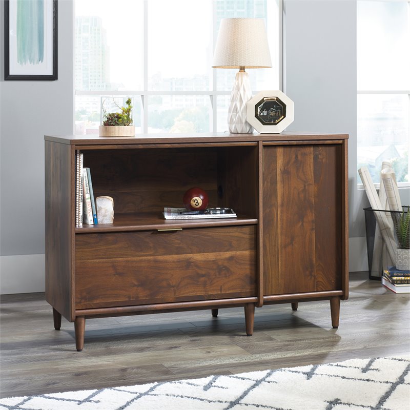Sauder Clifford Place Engineered Wood Storage Credenza in Grand Walnut