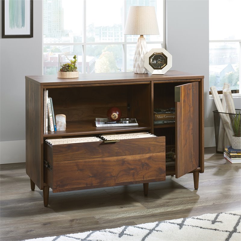 Sauder Clifford Place Engineered Wood Storage Credenza in Grand Walnut