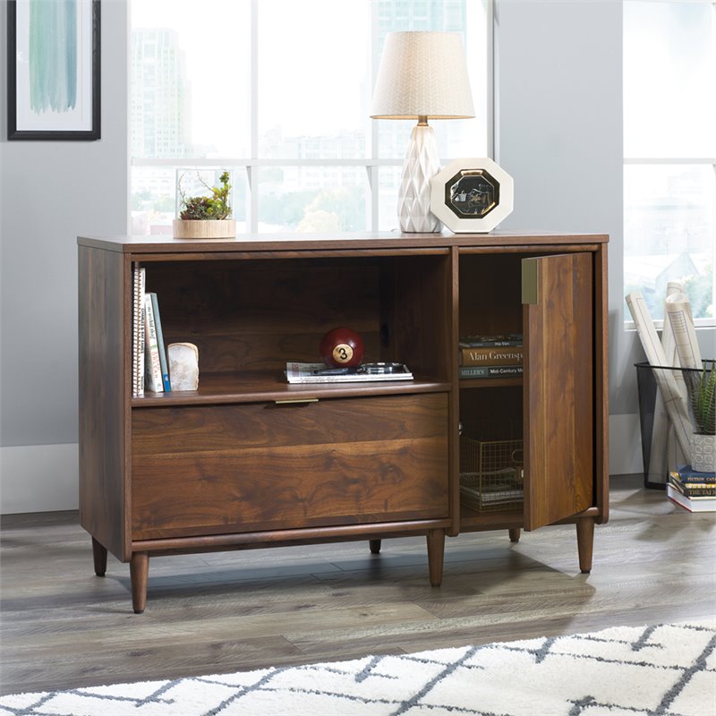Sauder Clifford Place Engineered Wood Storage Credenza in Grand Walnut