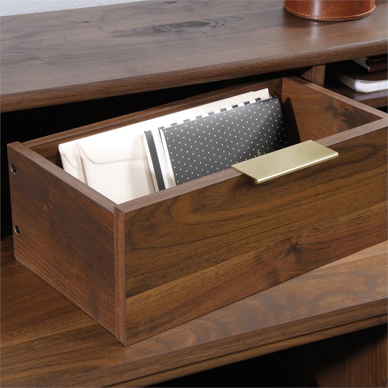 Sauder Clifford Place Engineered Wood Organizer Hutch in Grand Walnut