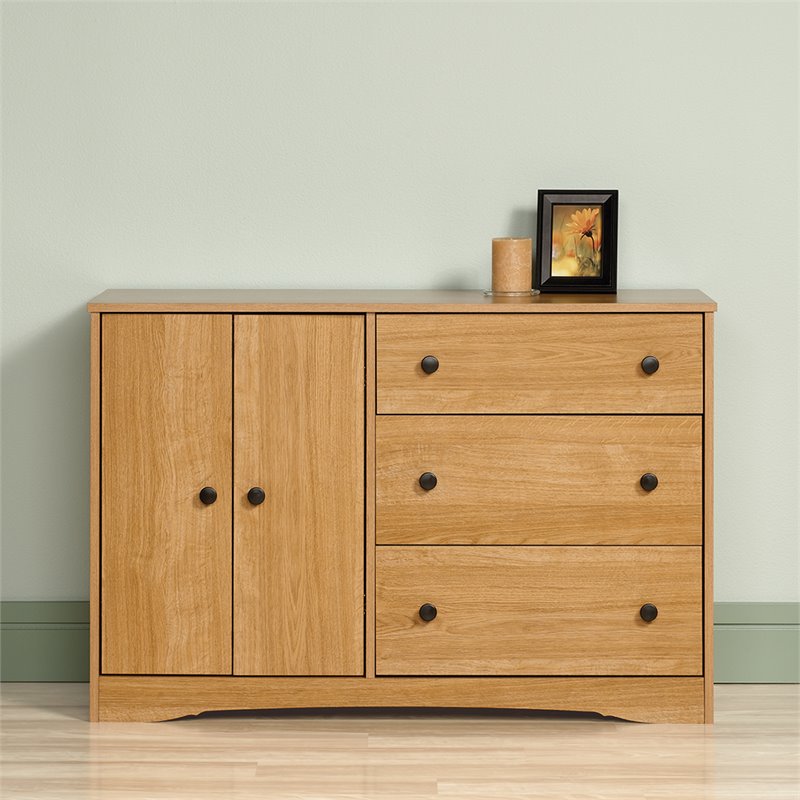 Sauder Beginnings 3 Drawer Dresser In Highland Oak 422802