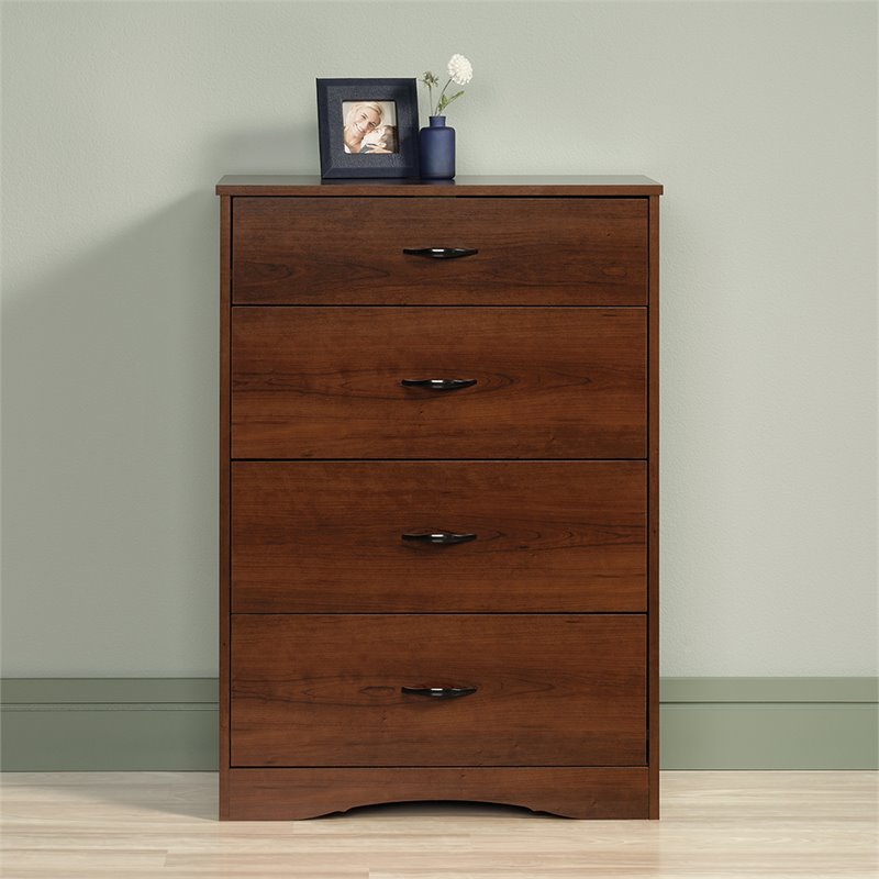 Sauder Beginnings 4 Drawer Chest In Brook Cherry 422809