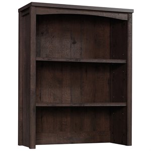sauder costa engineered wood 2 shelf bookcase hutch in coffee oak