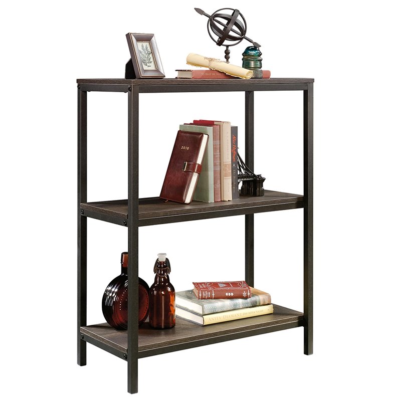 Sauder North Avenue 2 Shelf Bookcase in Smoked Oak 423028