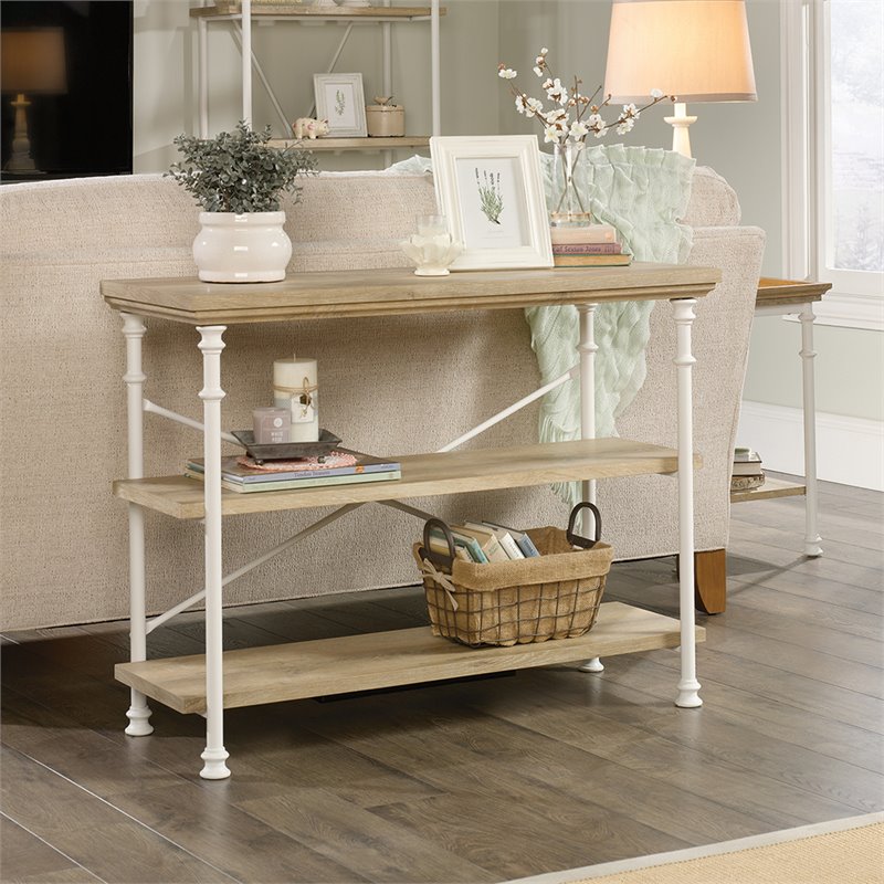 Sauder Canal Street Wood and Metal Anywhere Console Table in Coastal ...