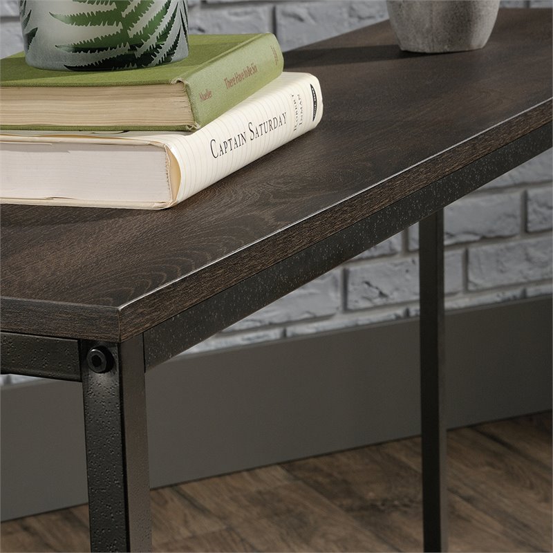 Sauder North Avenue Console Table In Smoked Oak And Black Sauder North Avenue Console Table In Smoked Oak And Black