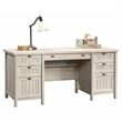 Sauder 2 Piece Executive Desk and Lateral File Set in Chalked Chestnut