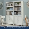 Home Square 2 Piece Cottage Style 3 Shelf Bookcase Set in Soft White