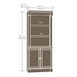 (Set of 2) Library Bookcase with Doors in Cherry
