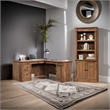 Palladia 2 Piece L Shaped Computer Desk and 3 Shelf Bookcase Set in Vintage Oak